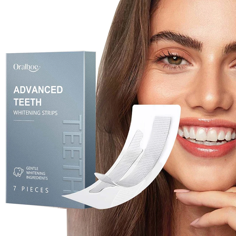 

Natural Teeth Whitening Strips Kit - Sensitive Teeth Whitener, Peroxide Free, Enamel Safe White Strips