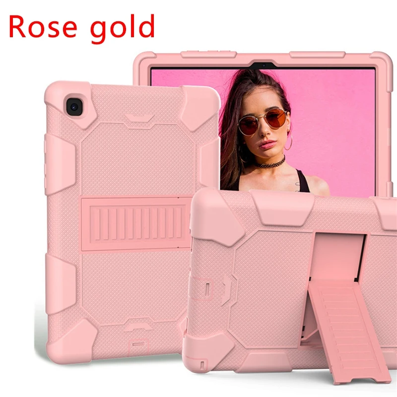 for Samsung Tab A7 T500 T505 Portable and Easy-To-Operate Tablet Protective Case with Stand(Rose