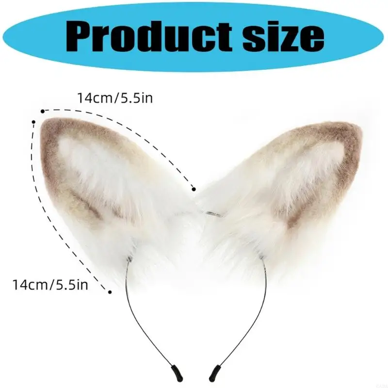 Bandeaux oreilles mouton en fourrure, bandeau d'oreille mouton, couvre-chef, Costume mouton 6XDA