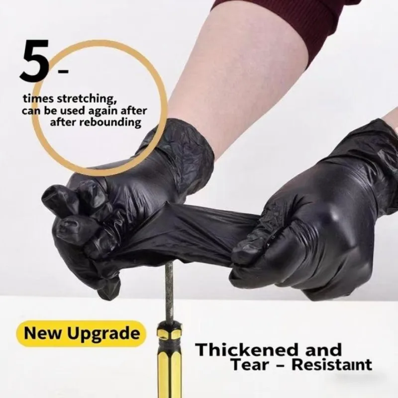 10-100 قطعة قفاز مطاطي للاستعمال مرة واحدة أسود اللاتكس الحرة قفازات PVC قفازات تنظيف المطبخ المنزلية للطبخ الوشم صبغة شعر