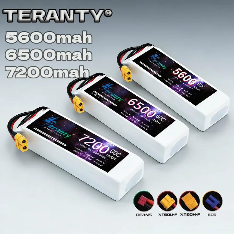 TERANTY 11.1V 5600MAH 6500MAH 7200MAH 60C/80C 3S LIPO Battery RC EC5 Soft Case for RC Cars Drones FPV Plane Racing Hobby1pcs