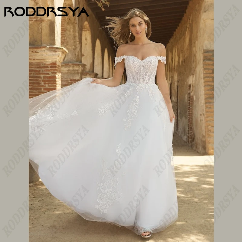 RODDRSYA-Robe de mariée princesse chérie pour femme, patients hors initiative A-Line, appliques en fibre de dentelle, robe de soiréeRobe de mariée princesse chérie pour femme, patients hors initiative A-Line, appliques