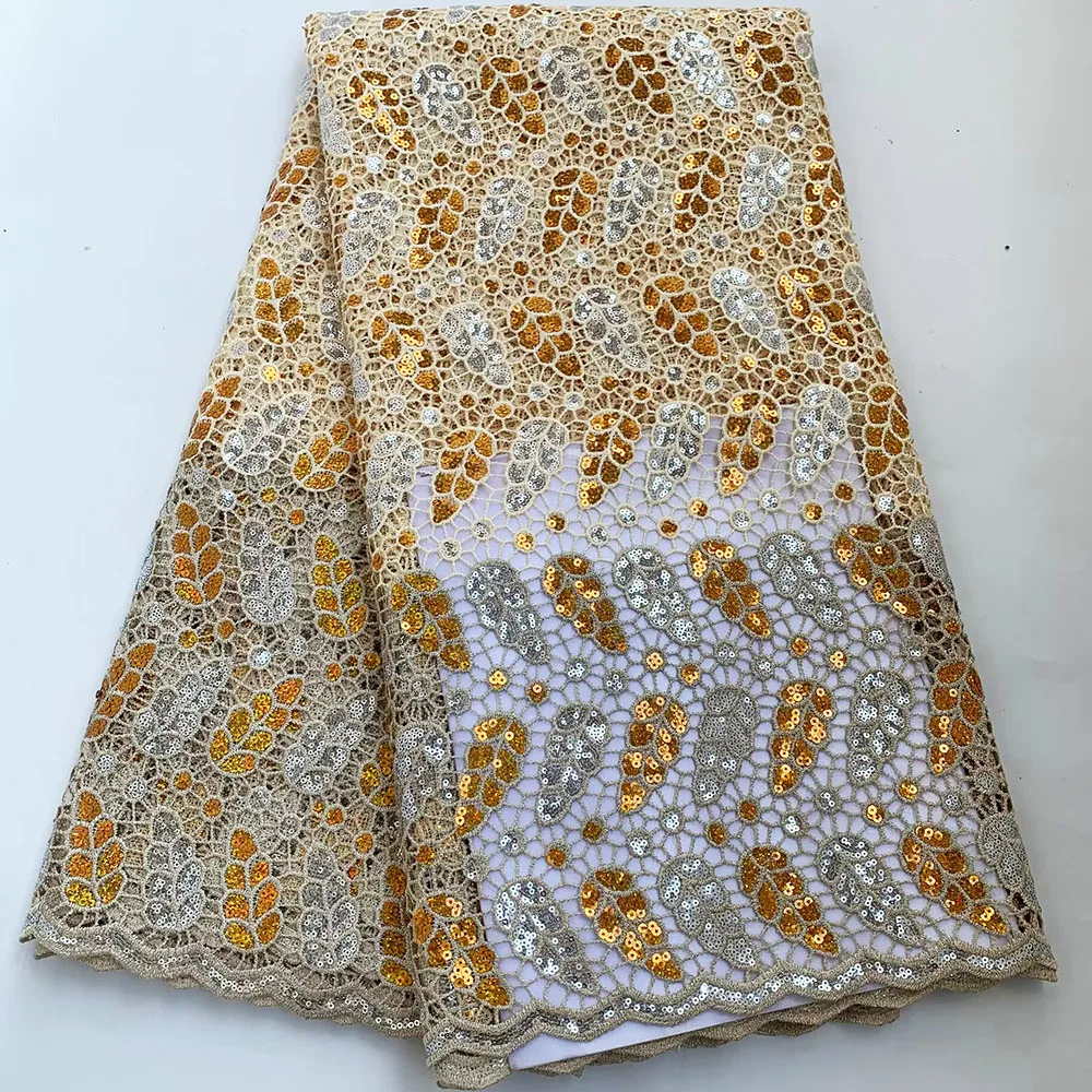 

Skin Friendly Smooth Guipure Lace With Shiny Color Sequins Embroidery luxury Nigeria Green African Cord Lace Dresses CO1175