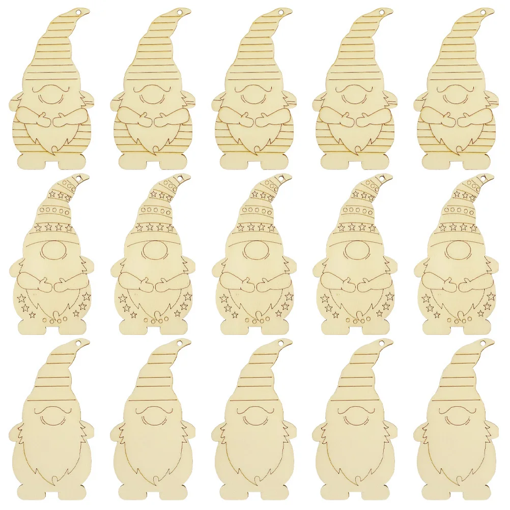 

30Pcs Wood Christmas Gnome Hanging Ornaments DIY Unfinished Wooden Slices Graffiti Wood Chips Decoration Supplies