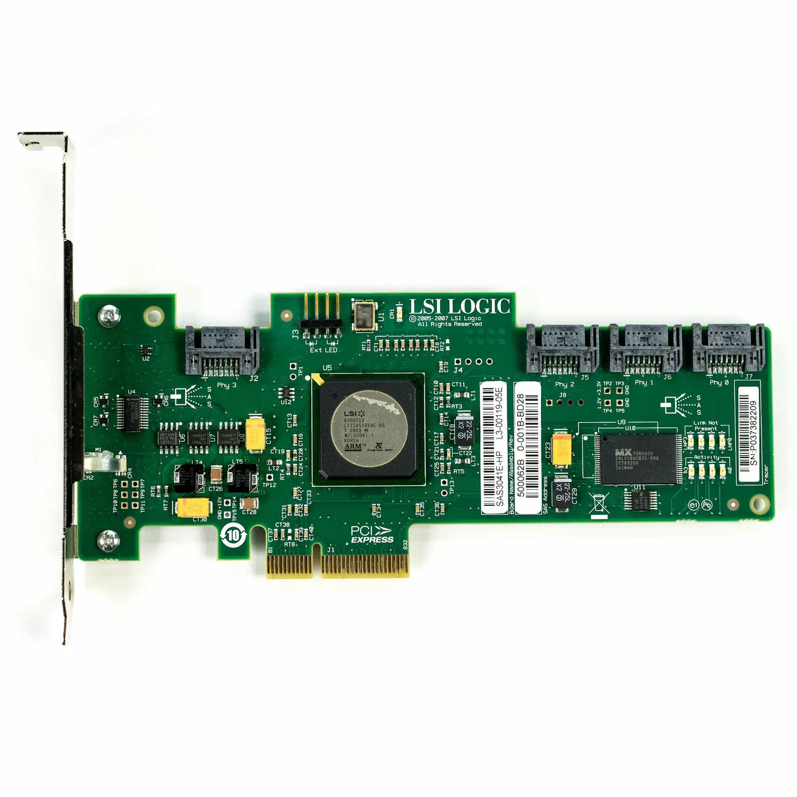 

LSI Logic SAS3041E RAID Controller Card 4-Port 3Gbps SAS SATA PCIe Expander Card