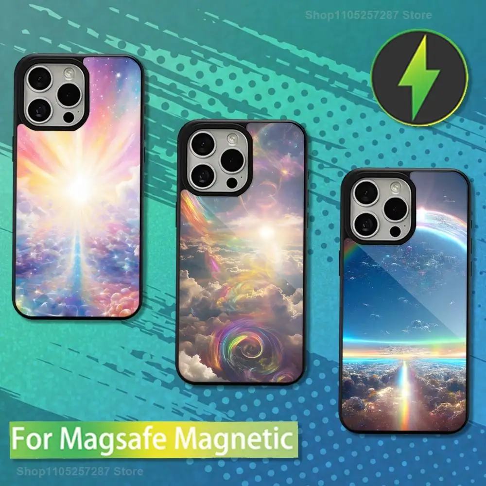 

Shining Art Rainbow For iPhone Mini,13,Max,11,15,17,14,Plus,12,Pro,16,For Magsafe,Magnetic Wireless Charging Case