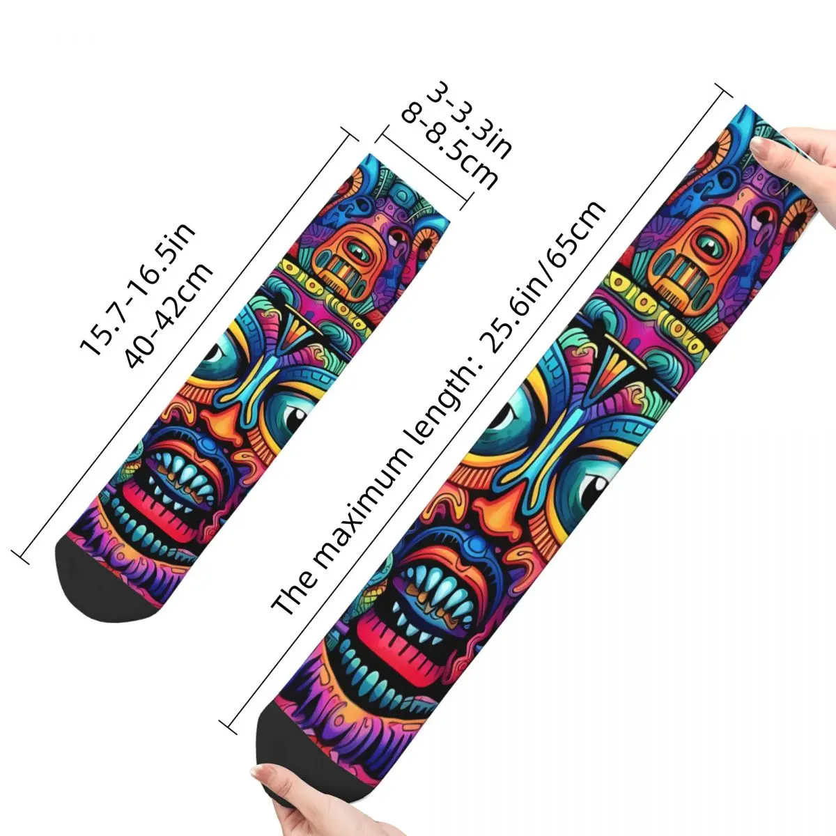 Retro Alien Doodle Pattern Men's Socks Alien And UFO Pattern Unisex Street Style Pattern Printed Happy Crew Sock Gift