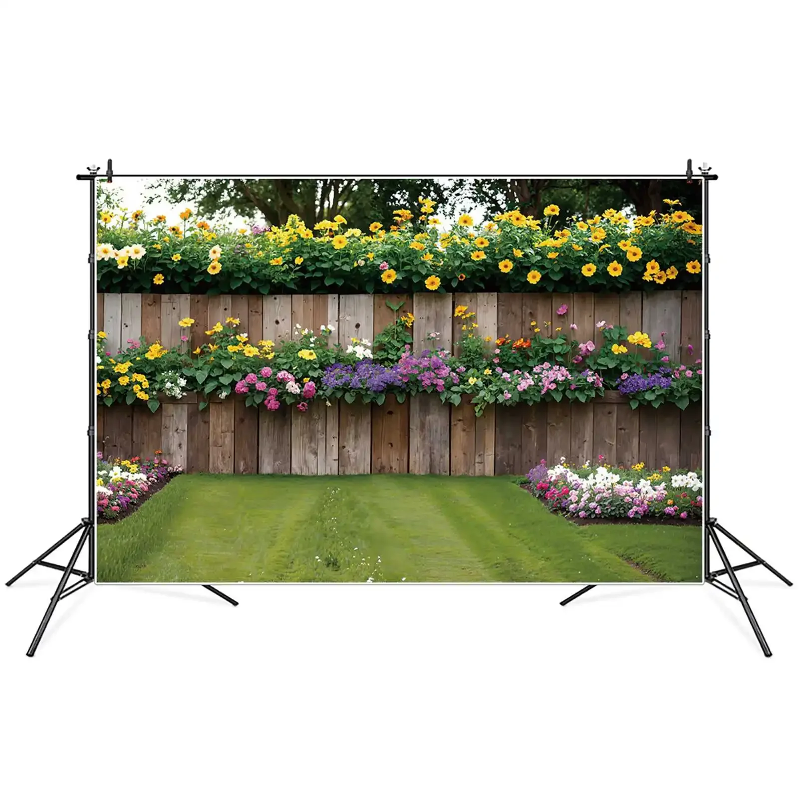 Blumen Garten Holzwand Kulissen Fotografie Dekor Plank Zaun maßge schneiderte Kinder Foto Hintergrund Fotoshooting Requisiten