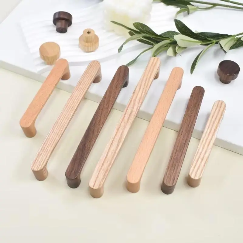 Handmade Nordic Wood Furniture Handles Unique Cabinet Pulls for Wardrobe Door Cupboard Holiday Gift Decor