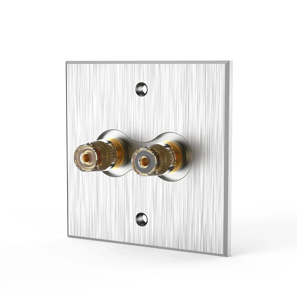 NEW Audio Terminal Panel 5.1 System 86 Type Banana Female Wall Plug Y Socket Acoustic Speaker Binding Post Faceplate