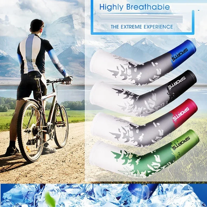 

Новая мода, спортивный ледяной шелк, крутой рукав для езды на велосипеде, локоть, защита от солнца, летний рукав