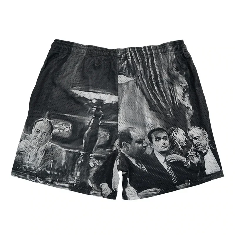 2025 Summer New men training short pant fitness Casual Shorts mesh Fitness quick-drying Embroidery mesh Breathable sports Shorts