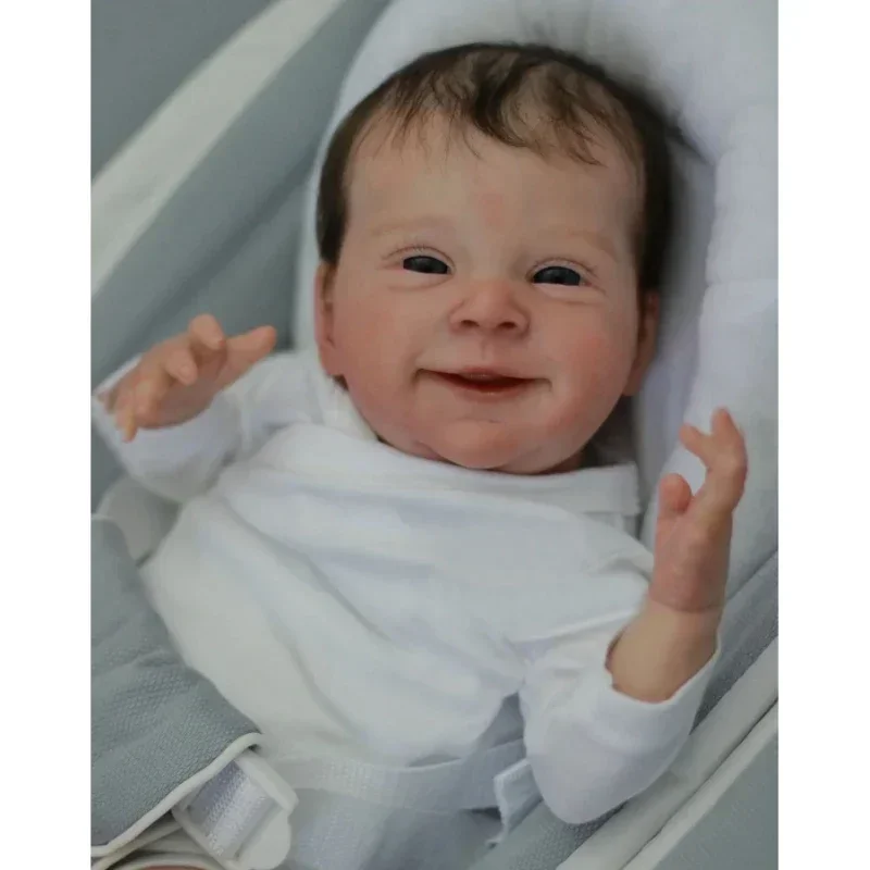 18inch Reborn Baby Doll Sebastian Smile Face Lifelike Newborn Babies Real Looking Baby Dolls Muñecas Bebe Reborn Visible Veins