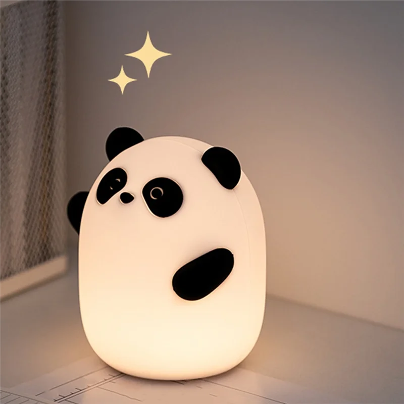 

H-W Cute Squishy Dimmable Touch Animal Lamp 3 Level LED Food Grade Silicone Light For Bedroom Decor