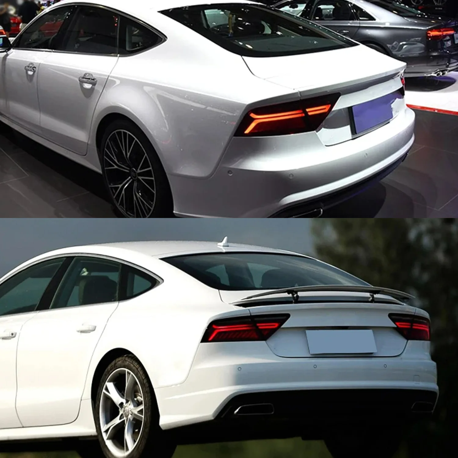 لأودي A7 2012- 2018 مجموعات الضوء الخلفي تعديل مع LED الضوء المتدفق تحول الخلفية الذيل مصباح A7 اكسسوارات السيارات ترقية جديدة