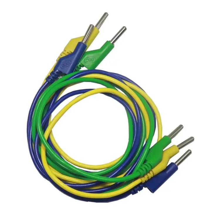 【1PCS】Double Ended Stackable 4MM Banana Plug Male Jack high Voltage Silicone Wire Multimeter Test Cable Lead Cord 1M