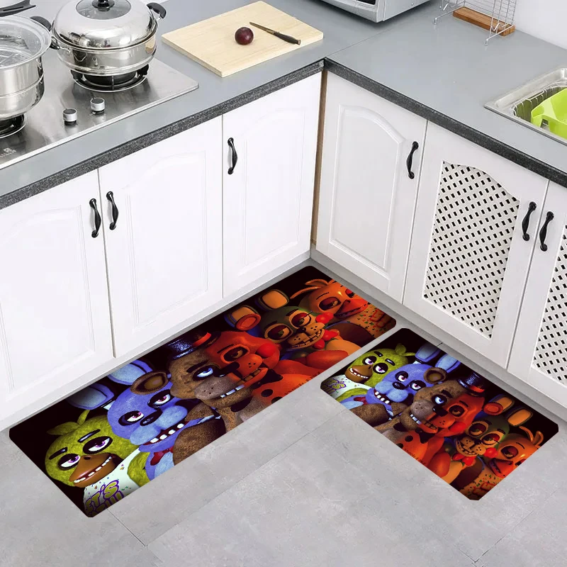 Five N-Nights At F-Freddys Game Foot Mat Kitchen Rug Aesthetic Room Decoration Carpets Carpet Entrance of House Home Rugs Door