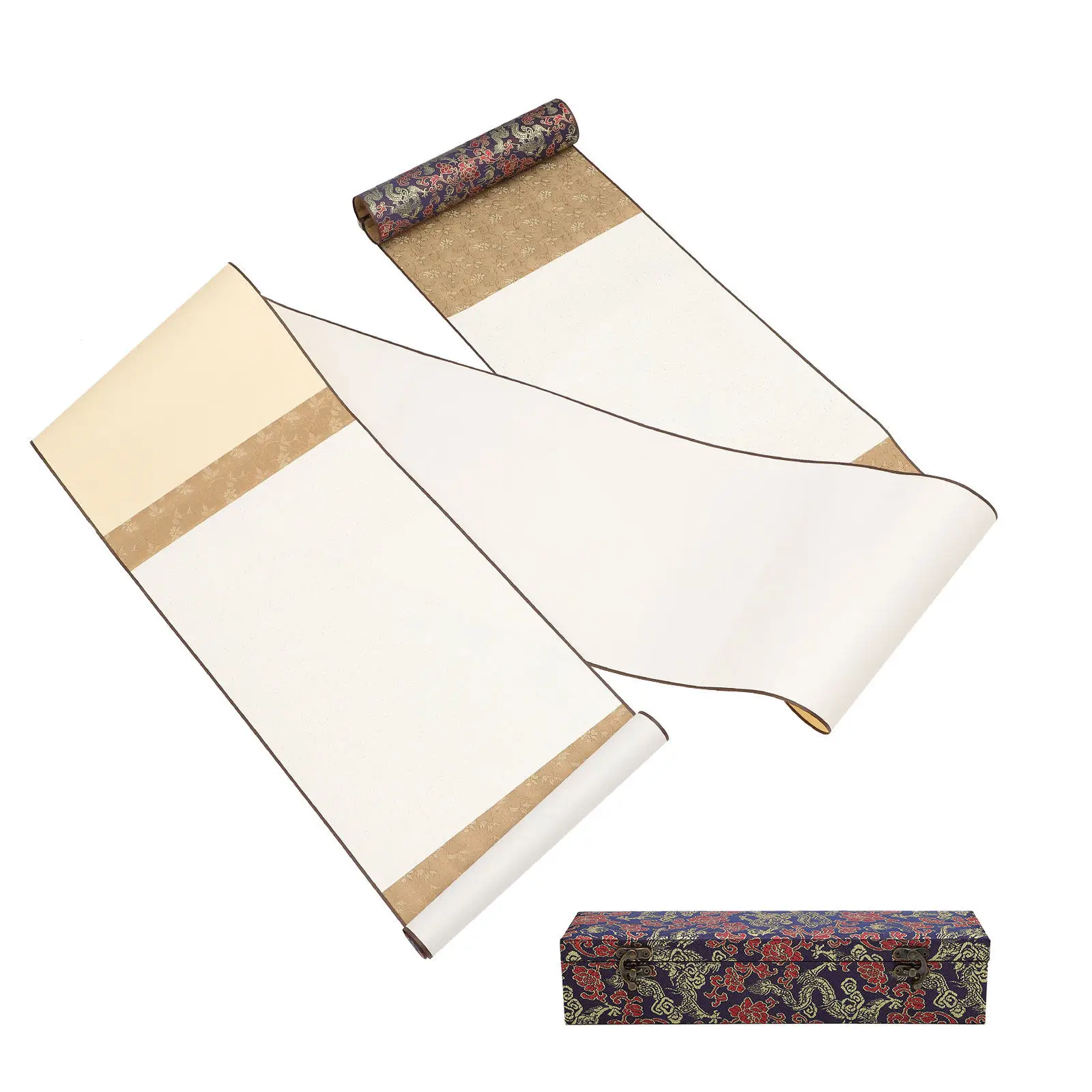 1 Set Blank Scroll Paper Portable Chinese Calligraphy Accessory For Writing Brush Art Wall Decoration Painting Supply Sketchpad
