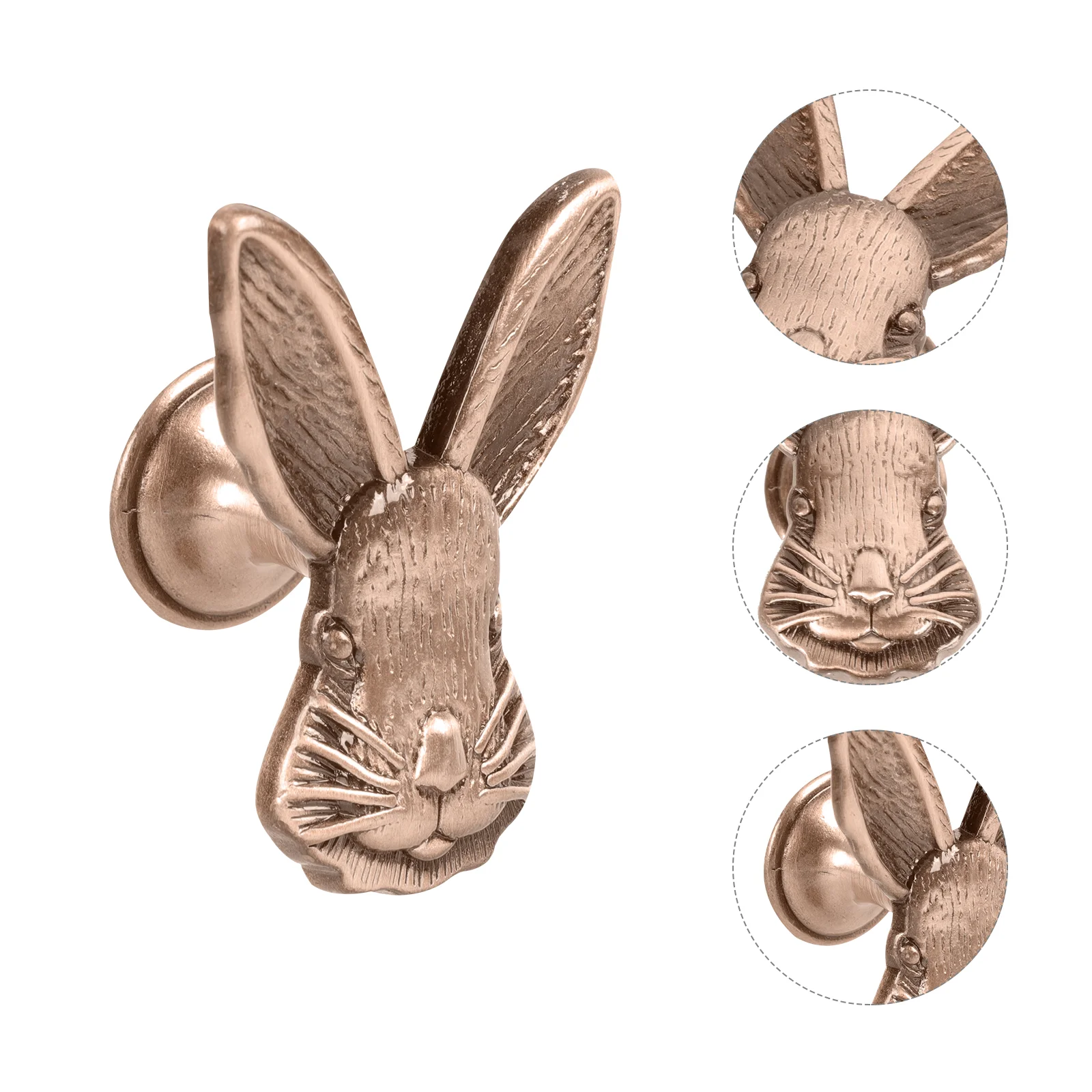 2 Pcs Drawer Handle Fade-resistant Rabbit Shaped Pull Decorative Single Hole Healthy Zinc Alloy Wardrobe Kitchen Cabinet Grip