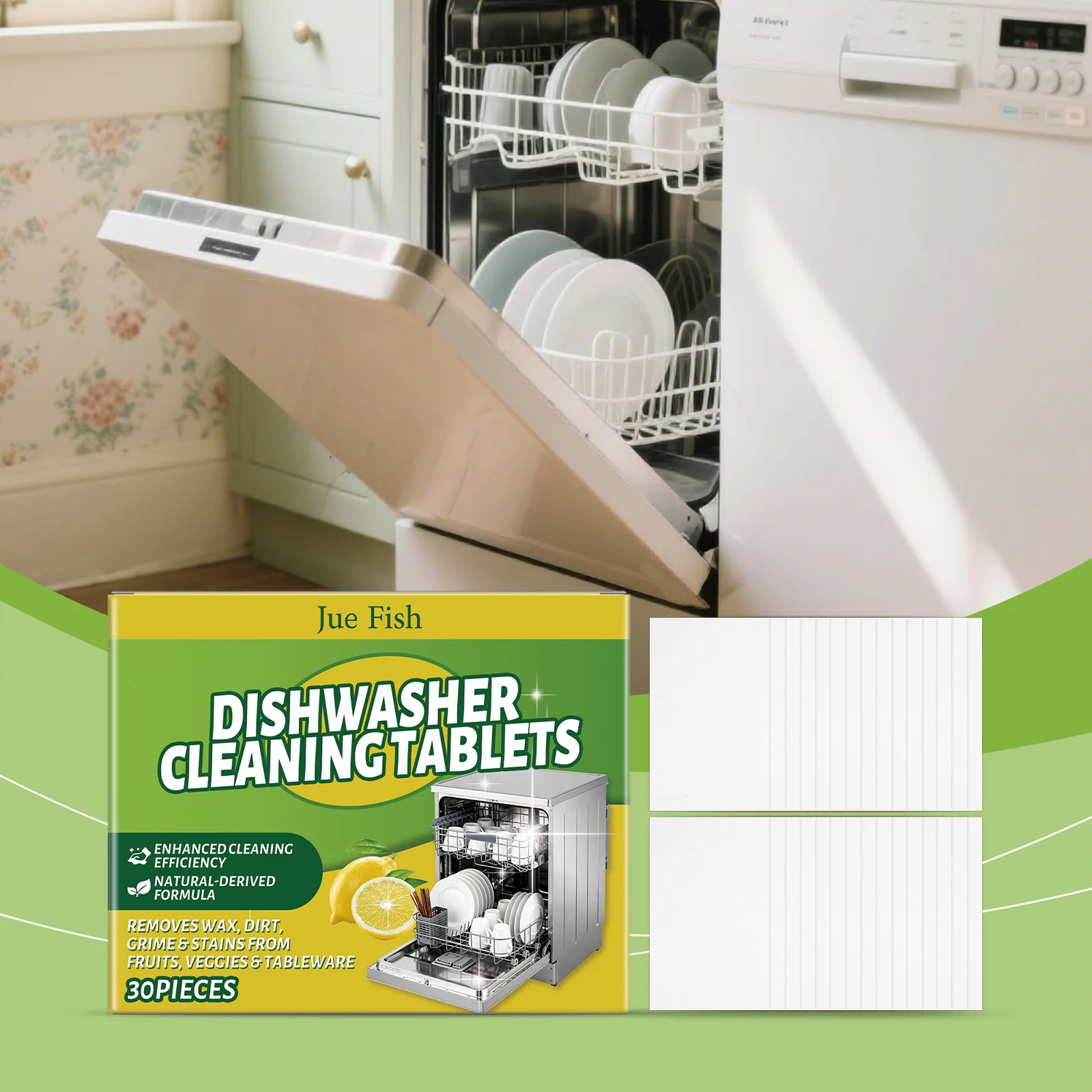 Dishwasher Cleaning Tablets Quickly Decompose Oil Stains Improve Cleaning Efficiency Eliminate Odors Dishwasher Cleaning Agents