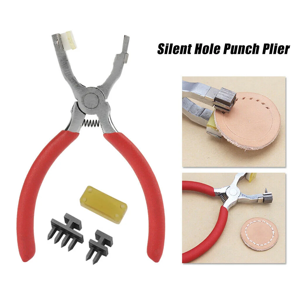 Belt Punching Pliers Home 1 Set 145mm Length For Perforated Leather Silent Steel Plastic With 2 4 Prong Perforated