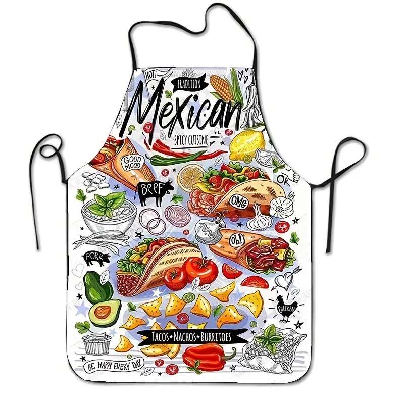 1pc Reative Gourmet Apron, Simple Style Colorful Decorative Apron, Fashion Housework Kitchen Workwear, Kitchen Supplies