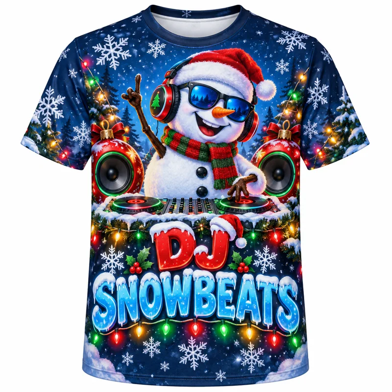 Funny Christmas Animal 3D Print T Shirt Men Women Cow Sloth Snowman Bear Reindeer Corgi Raccoon Penguin Short Sleeve Xmas Tee