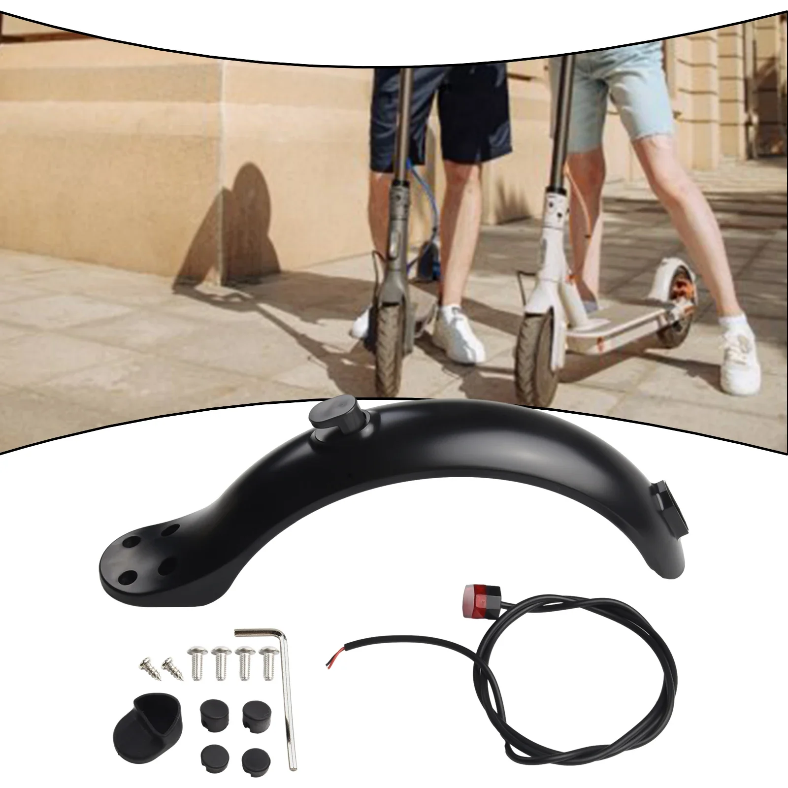 

Rear Mudguard Fourhole Scooter For Xiaomi 8 5inch Electric Scooter Mudguard Set With Taillight And Screw Cap Accessories