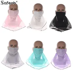 Fashion Women's Large Neck Protector Riding Scarf Sun Protection Silk Scarf Summer Outdoor Hanging Ear Cycling Mask Sunshade