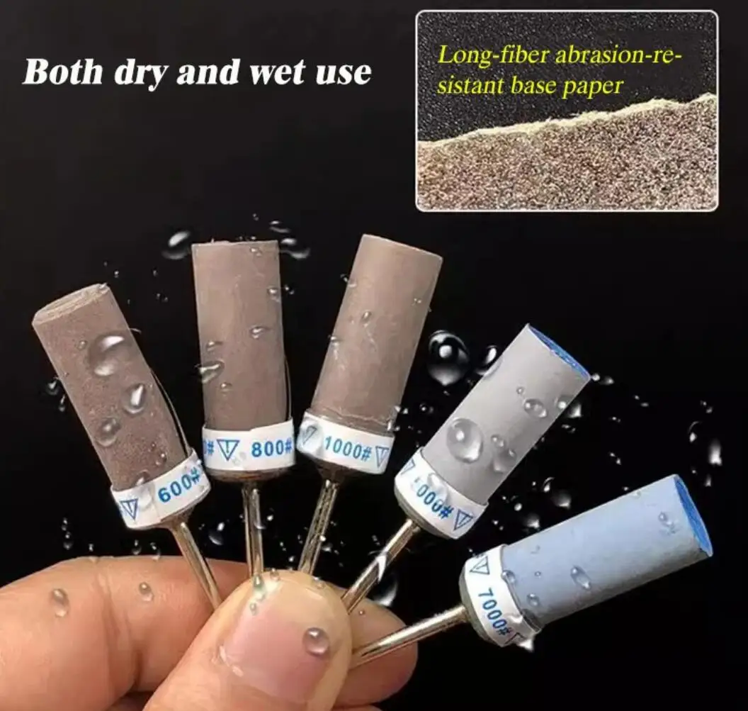 7 pieces Sandpaper Stick Grinding Head dental Sanding Paper Rod Grinding Head For Mirror Polishing Metal Wood Jewellery tool