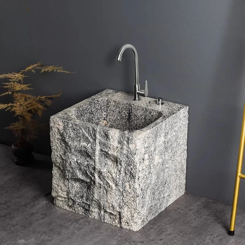 Mop Pool Household Balcony, Outdoor Courtyard Marble Floor-to-ceiling Mop Pool Sink