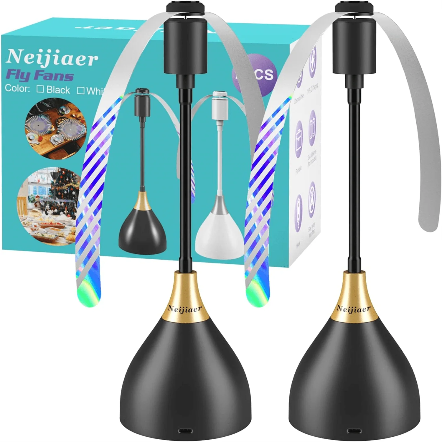 

Fly Repellent Fans for Tables2 Pack Portable Fly Fans with Soft BladesUSB or Battery Powered,Silent Operation for Outdoor Dining