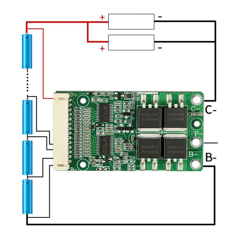 Lithium Battery Balanced BMS 13S 48V 15A 20A 30A 18650 Packs Charging PCB PCM for E-Bike/Power Bank Solar Energy(30A)