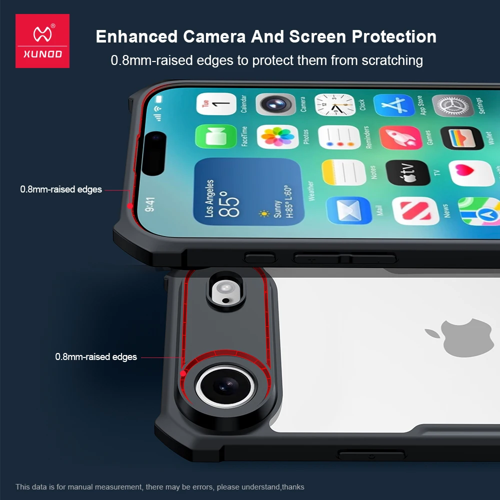 Etui Xundd do iPhone'a Air, Etui do iPhone'a 17 Pro / 17 Pro Max, Odporne na wstrząsy, Odporny na żółknięcie akryl i TPU tylna obudowa — zdjęcie produktu 2