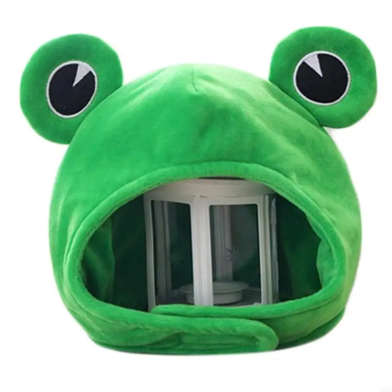 

37JB for Frog Headband Plush Hat Outdoors Big Eyes Cartoon Animal Earflap Halloween Cosplay Party Photo Props Access