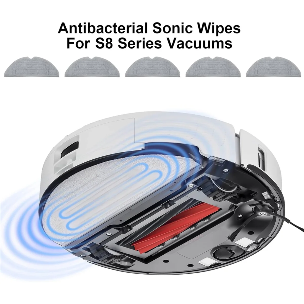 A74X 5 peças almofadas de esfregão para Roborock S8, S8 +, S8 Pro Ultra Robot Vacuum, VibraRise 2.0 almofadas de esfregão reutilizáveis laváveis