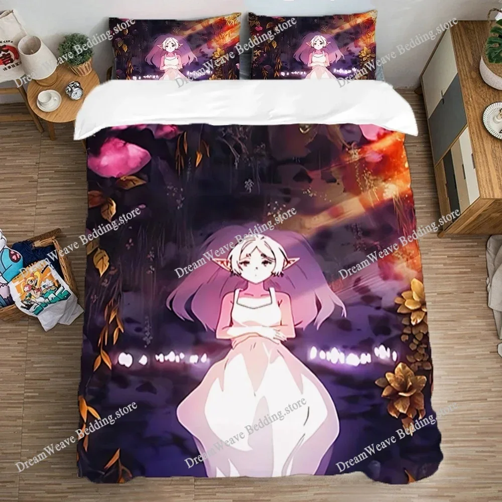 

F-Frieren Beyond Journey's Ends Cartoon Poster Sheets Quilt Covers Bedding Dormitory Sheets Bedding Set Soft Warm Bedding Set741