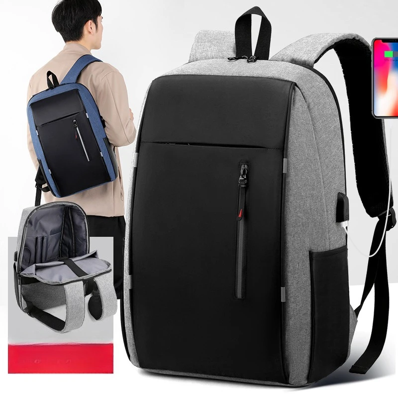 

New multifunctional USB fashion backpack business commuting simple computer bag fashion stereo Joker student bag