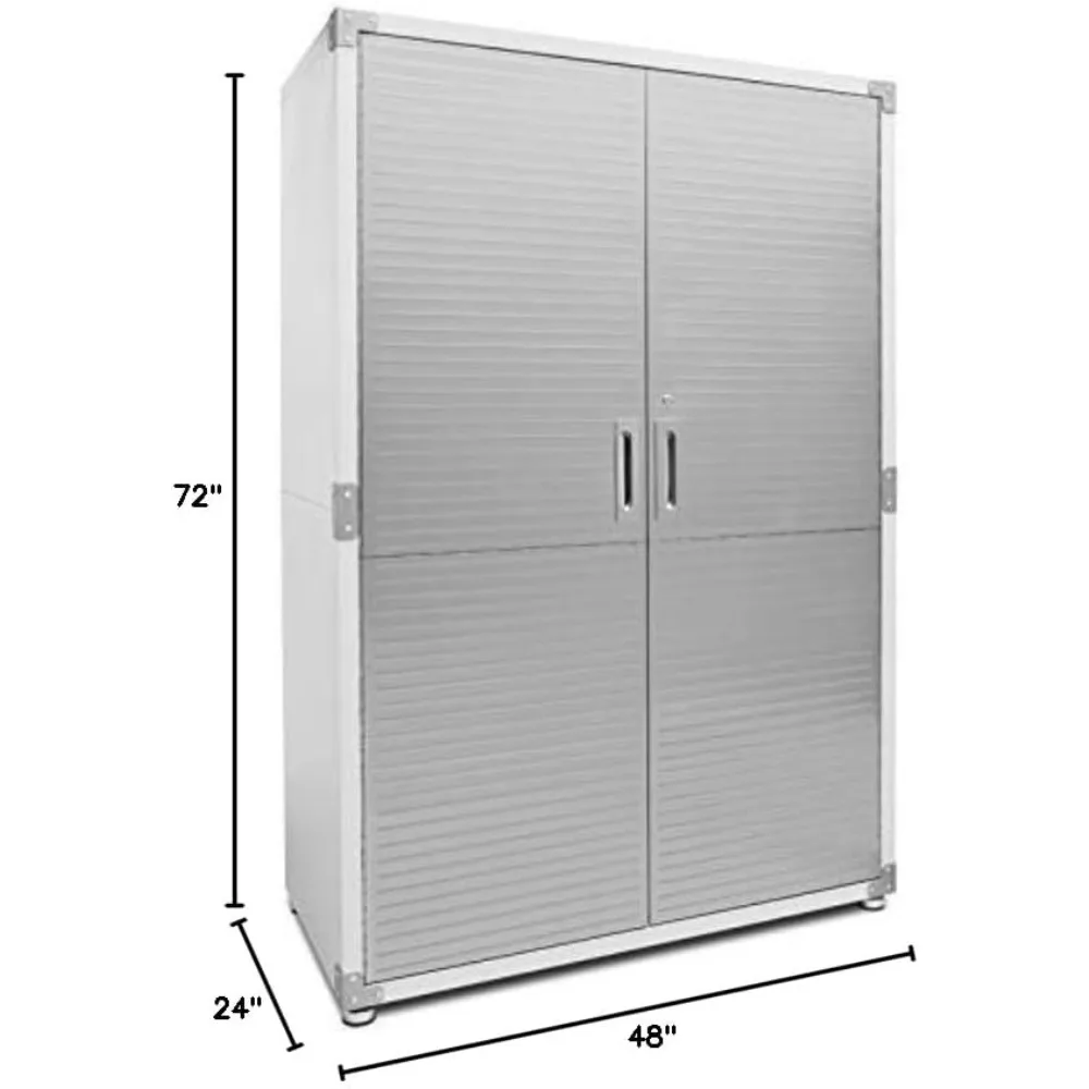 Seville Classics UltraHD Solid Steel Lockable Metal Storage Cabinet Locker Organizer, w/Adjustable Shelves for Garage, Warehouse