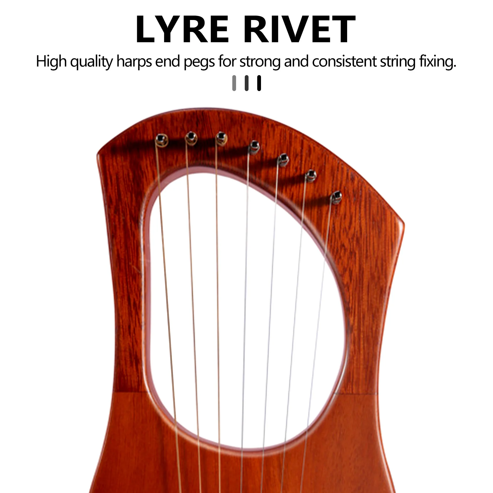 HDJQ 20 Pcs Lyre Harp Tuning Pin Nails with 20 Pcs Rivets Set for Lyre Harp Small Harp Musical Stringed Instrument