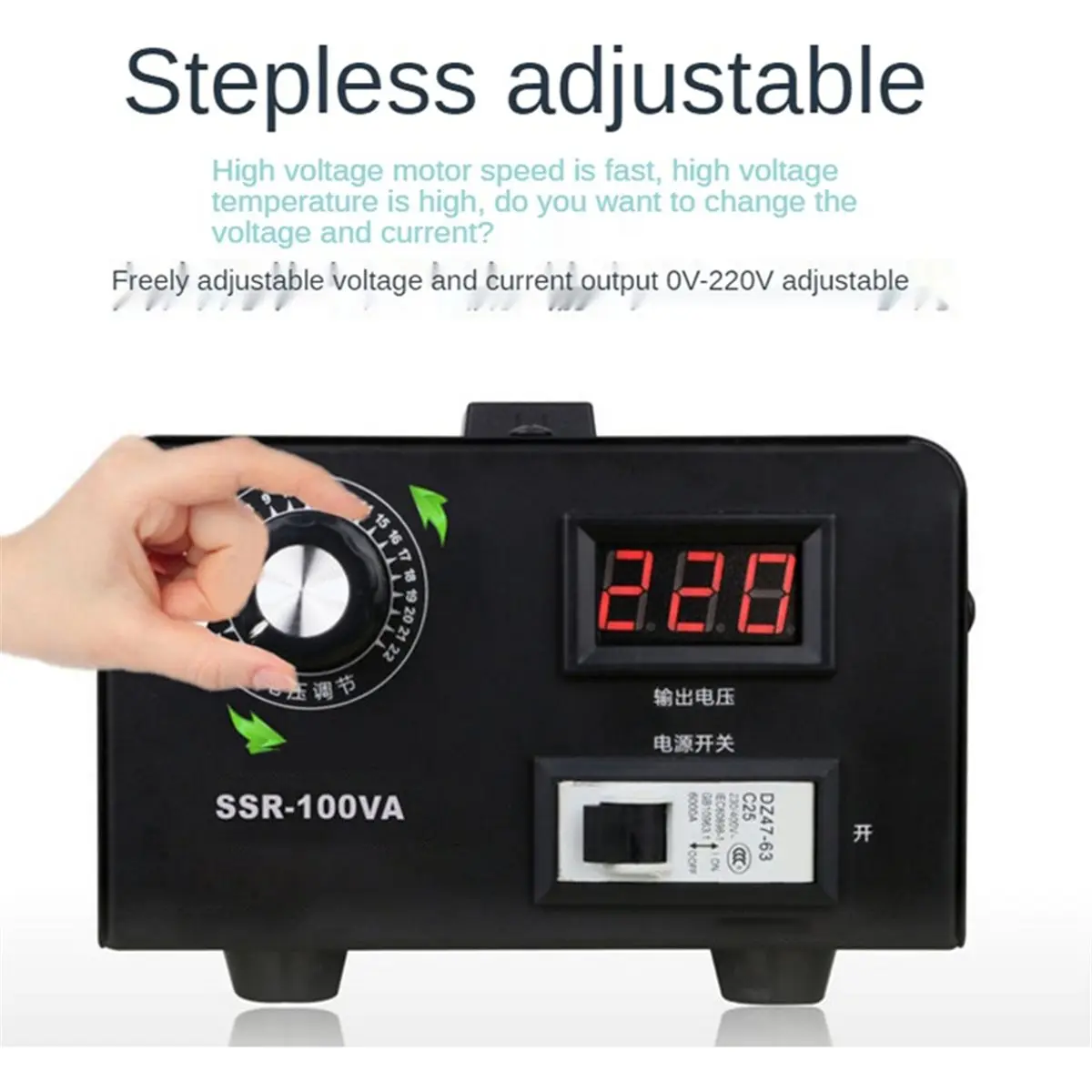 Controlled Electronic Voltage Regulator, Single Phase Solid State Voltage Regulator, AC 220V 100A, SSR-100A