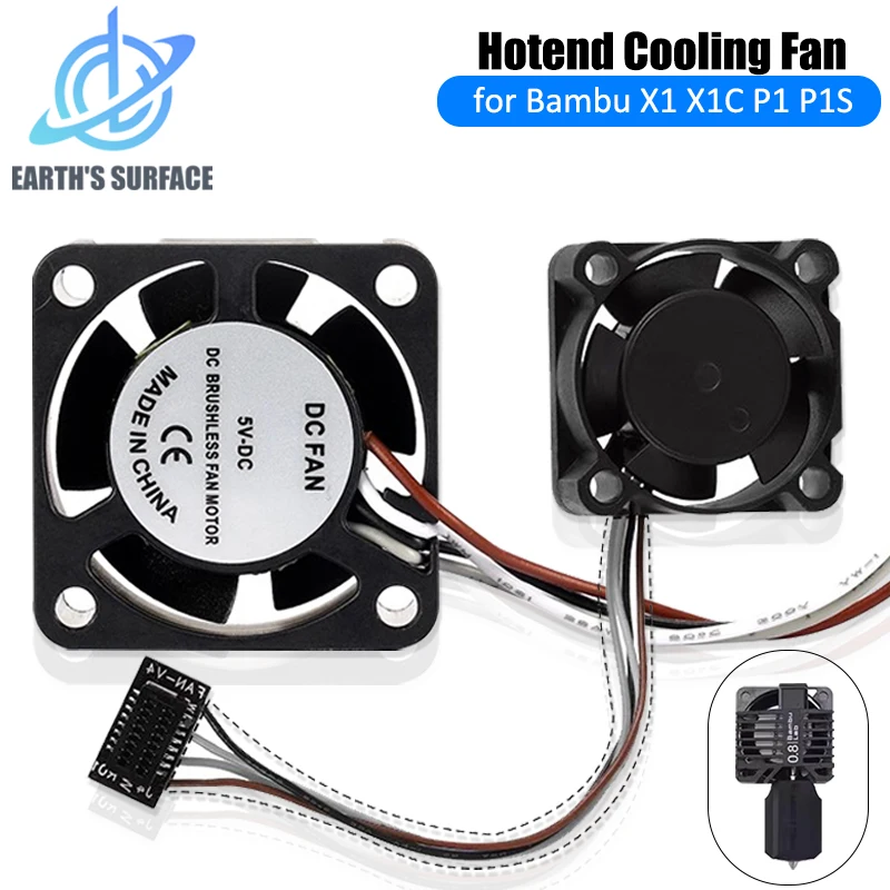 3D Printer Parts 2510 Cooling Fan for Bambu Lab X1 P1 Hotend With Cable Rapid Cooler Fans for Bambu X1C P1S P1P Series