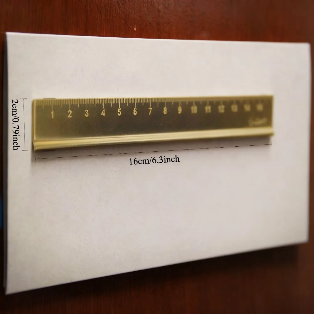 Fromthenon Retro Pure Copper Ruler Handcrafted with Precise Scale Markings Travel Series Notebook Accessory Metal Measuring Tool