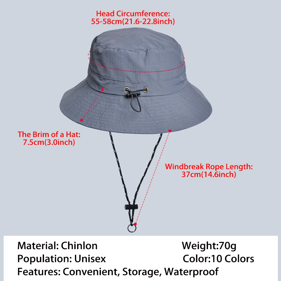 Sombrero de pesca mujer: secado rápido, ligero, impermeable, ala ancha - imagen 2