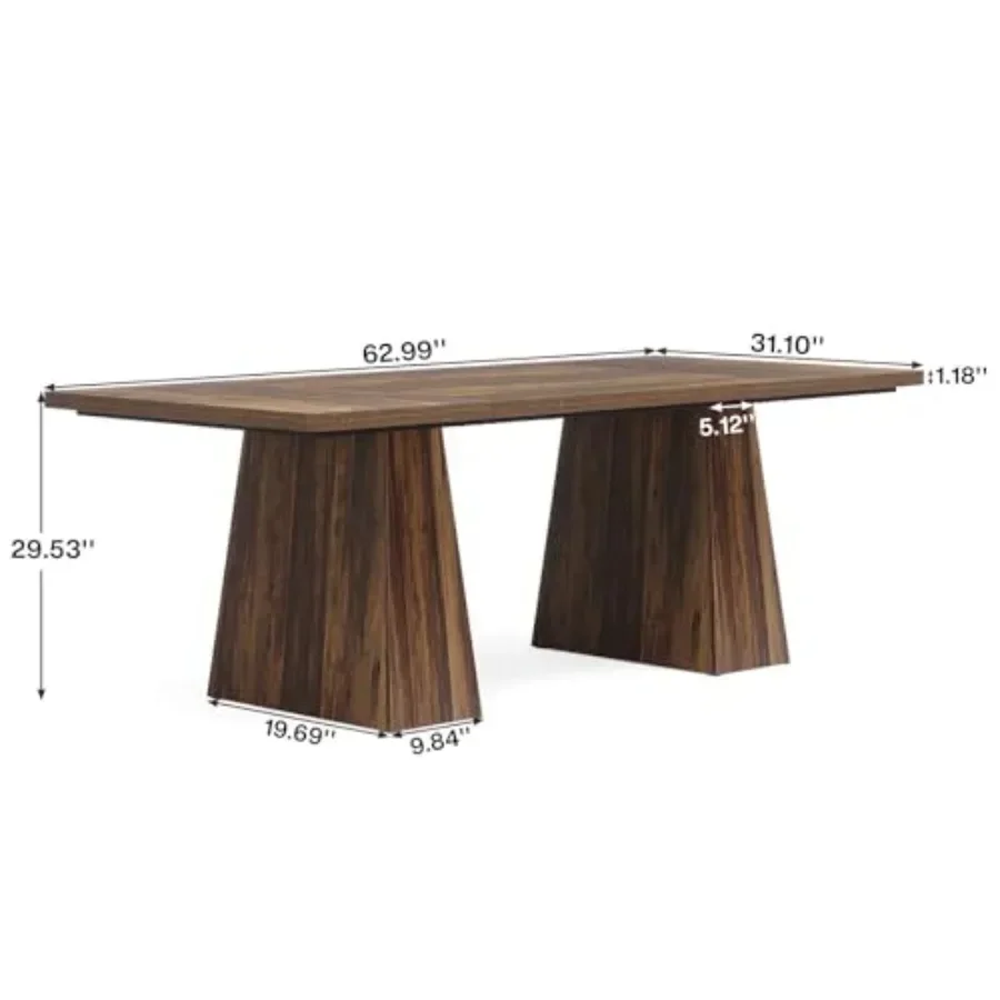 63-Inch Executive Desk for Home Office: Steel Frame, Matte Black, Spacious Double-Pedestal Design with Cable Management and Hea