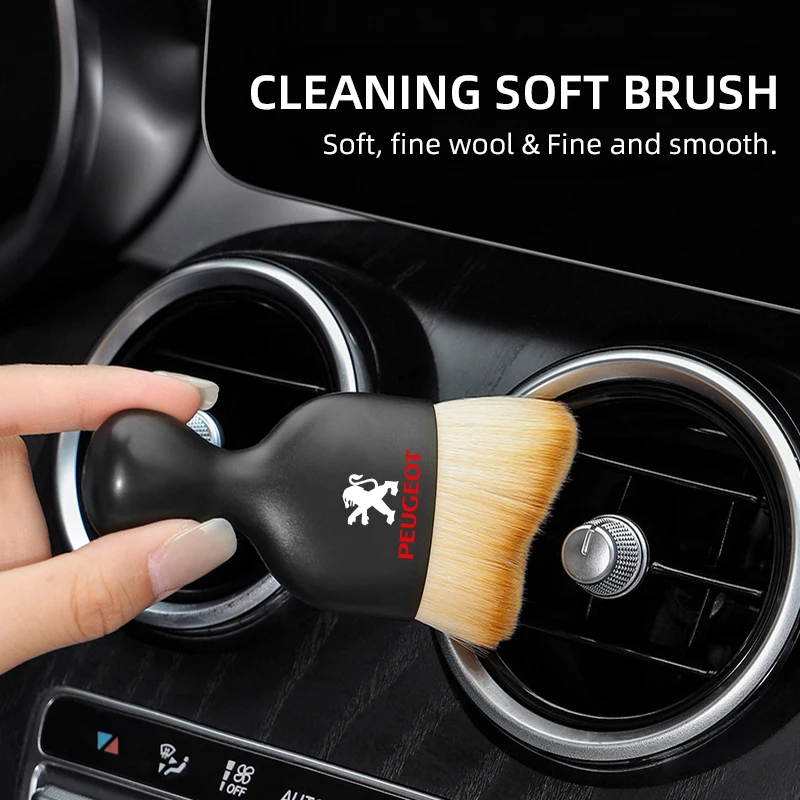 1/2pcs Car Crevice Dust Removal Artifact Brush Cleaning Brush Tool Stickers For Peugeot 107 208 3008 308 307 406 407 408 508 207