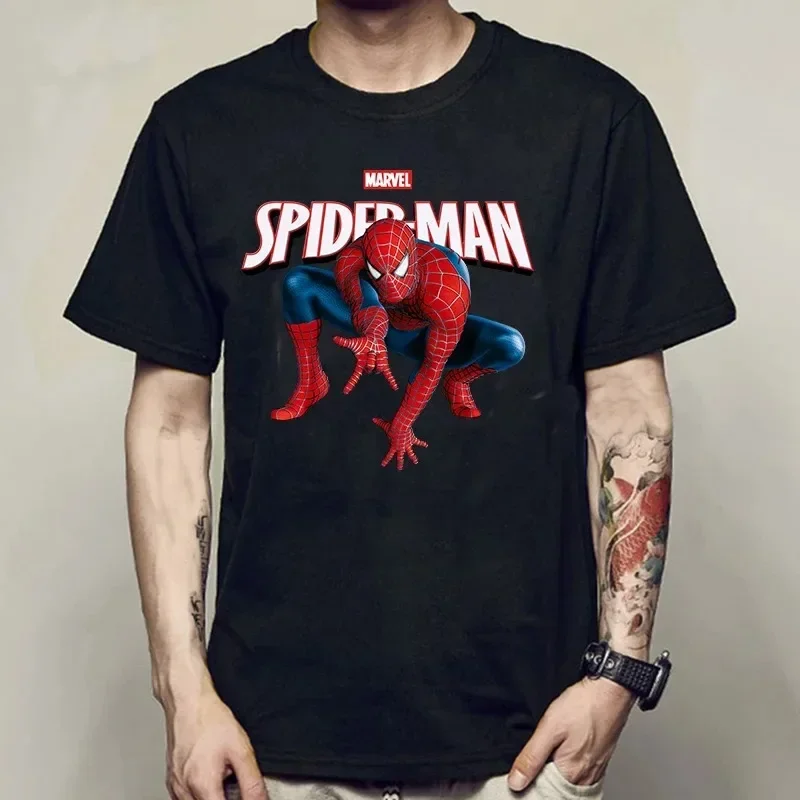 

2026 New Year Hot Sale Marvel Cartoon Superhero Spider Man Street Wear T-shirt Men's Harajuku Fashion Pattern T-shirt