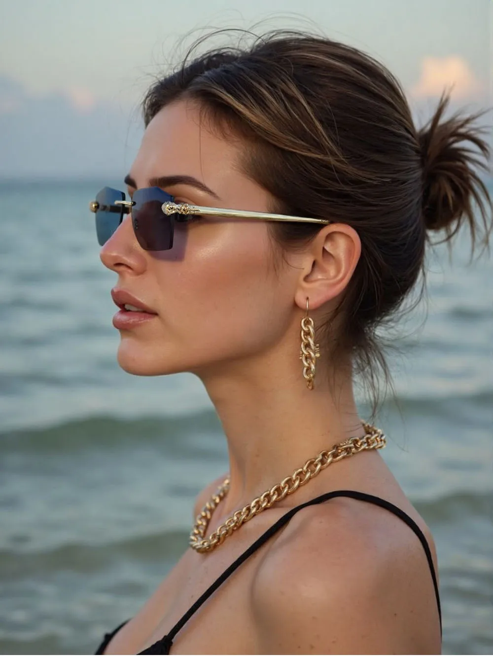 2026 randlose Sonnenbrille Frauen Vintage Luxus Mode Gläser Shades Dropshipping Luxe Lentes De Sol Mujer Lunette Soleil Femme – Detail 2