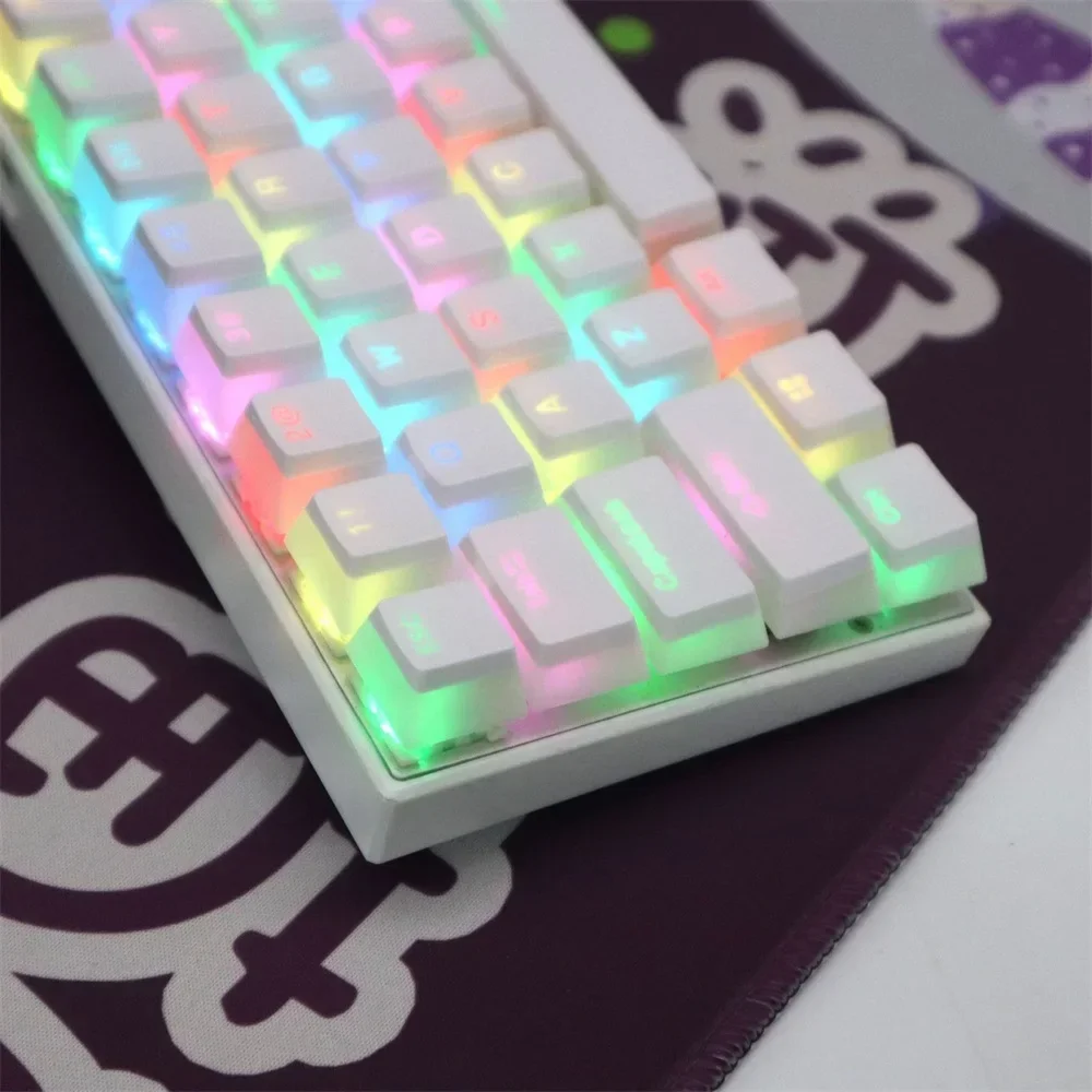 104 Keys Backlight Keycaps Set Cute Clear Two-Color ABS Keycap Key Cap PBT Keycaps For 104 Key Mechanical Keyboard Kit