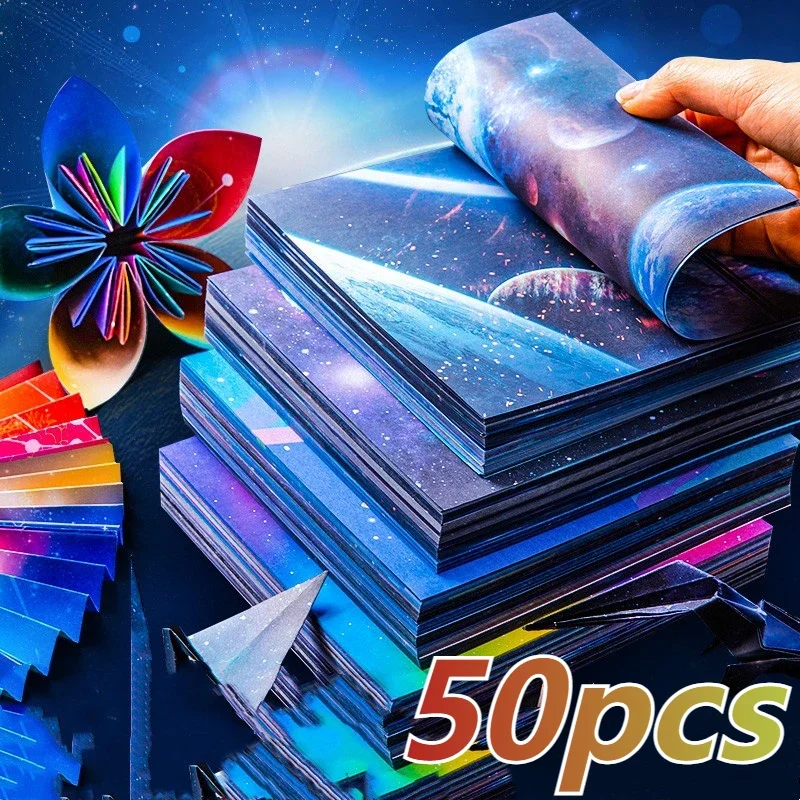 

50Pcs Square Star Sky Constellations Origami Paper Kids DIY Handmade Double-sided Coloring Fold Craft Paper Art Material Gift